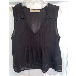Black sleeveless top